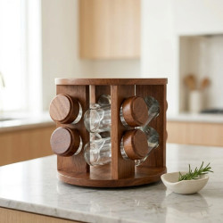Rotating Spice Jars Set - 8 Pcs